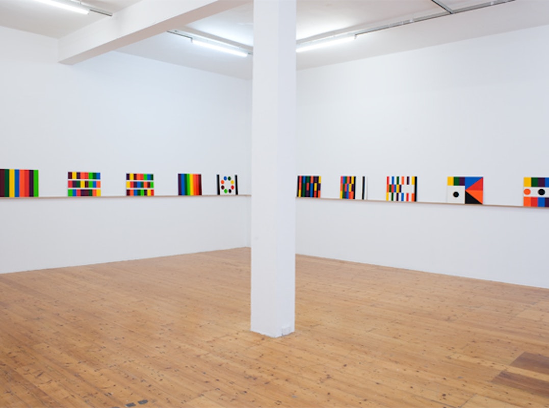 Installation view of EPW: Colour-Music, featuring works by John Nixon, presented at Gertrude Contemporary in 2012 (Main Gallery). Courtesy of the Gertrude archive.