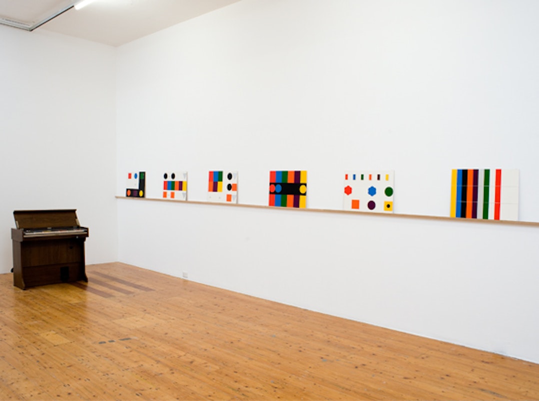 Installation view of EPW: Colour-Music, featuring works by John Nixon, presented at Gertrude Contemporary in 2012 (Main Gallery). Courtesy of the Gertrude archive.