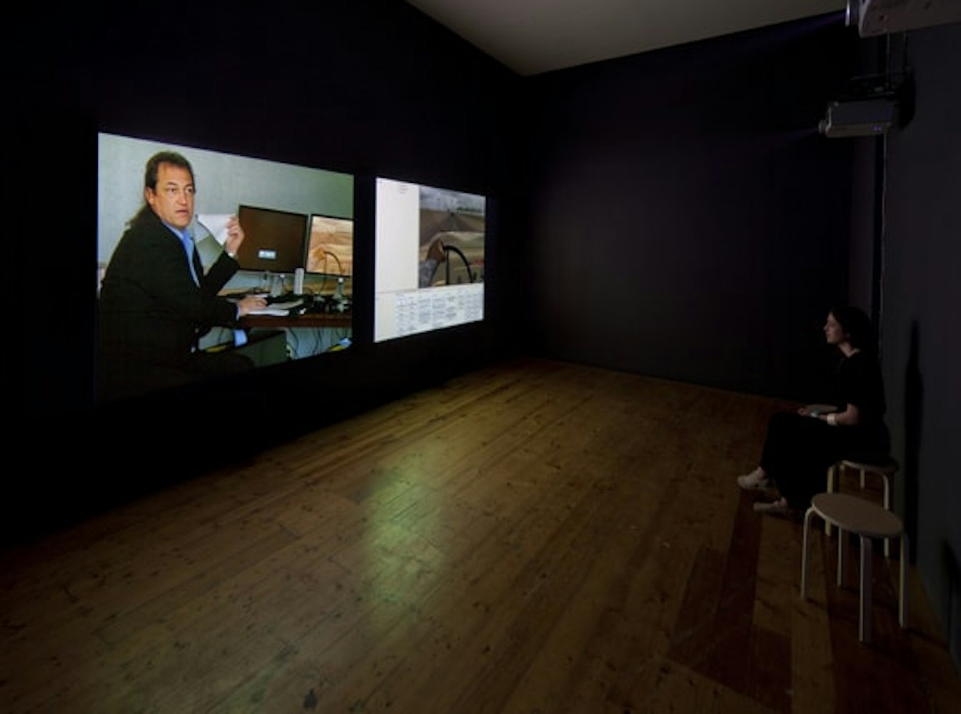 Harun Farocki, The Tall Man, 2011, installation at Gertrude Contemporary. Image courtesy of the Gertrude Contemporary archives.