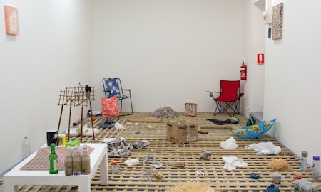 Christopher L G Hill, Free Feudal Barter, 2013, installation at Studio 12. Photo: Kate Meakin.