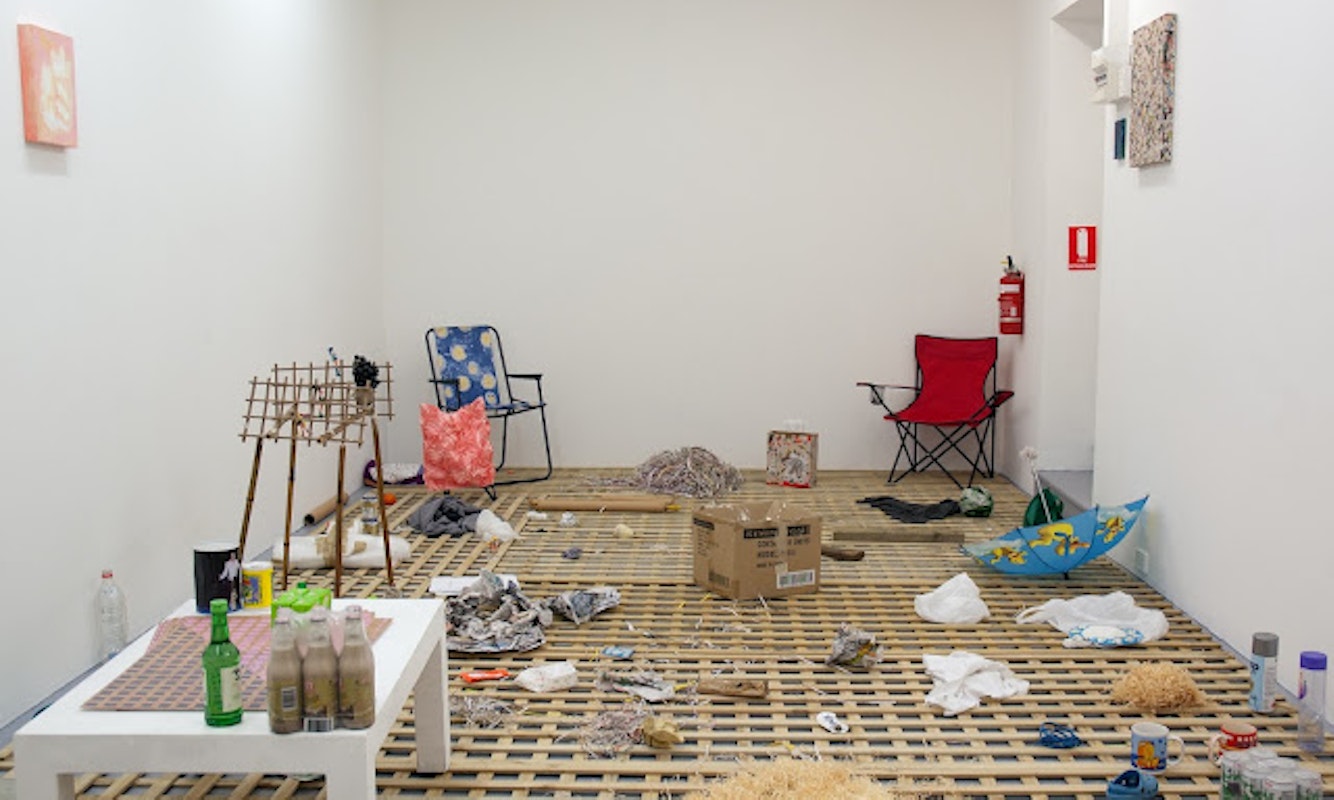 Christopher L G Hill, Free Feudal Barter, 2013, installation at Studio 12. Photo: Kate Meakin.