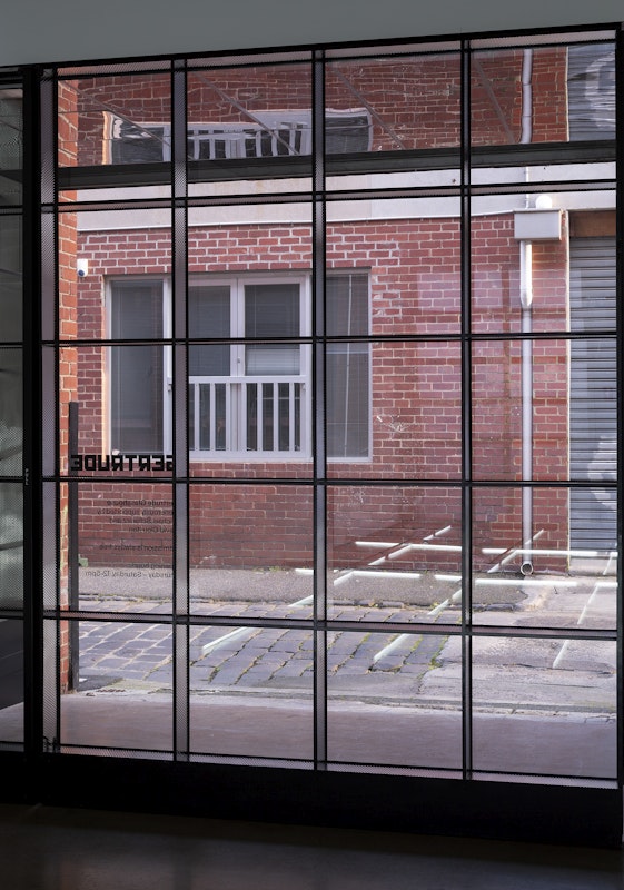 Installation image of Justin Balmain's exhibition 31 Days without Light at Gertrude Glasshouse. Photo: Christian Capurro.