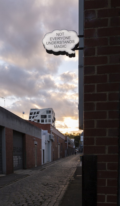 Installation image of Justin Balmain's exhibition 31 Days without Light at Gertrude Glasshouse. Photo: Christian Capurro.