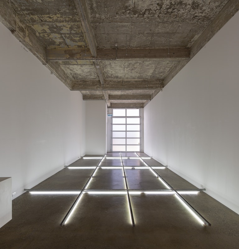 Installation image of Justin Balmain's exhibition 31 Days without Light at Gertrude Glasshouse. Photo: Christian Capurro.