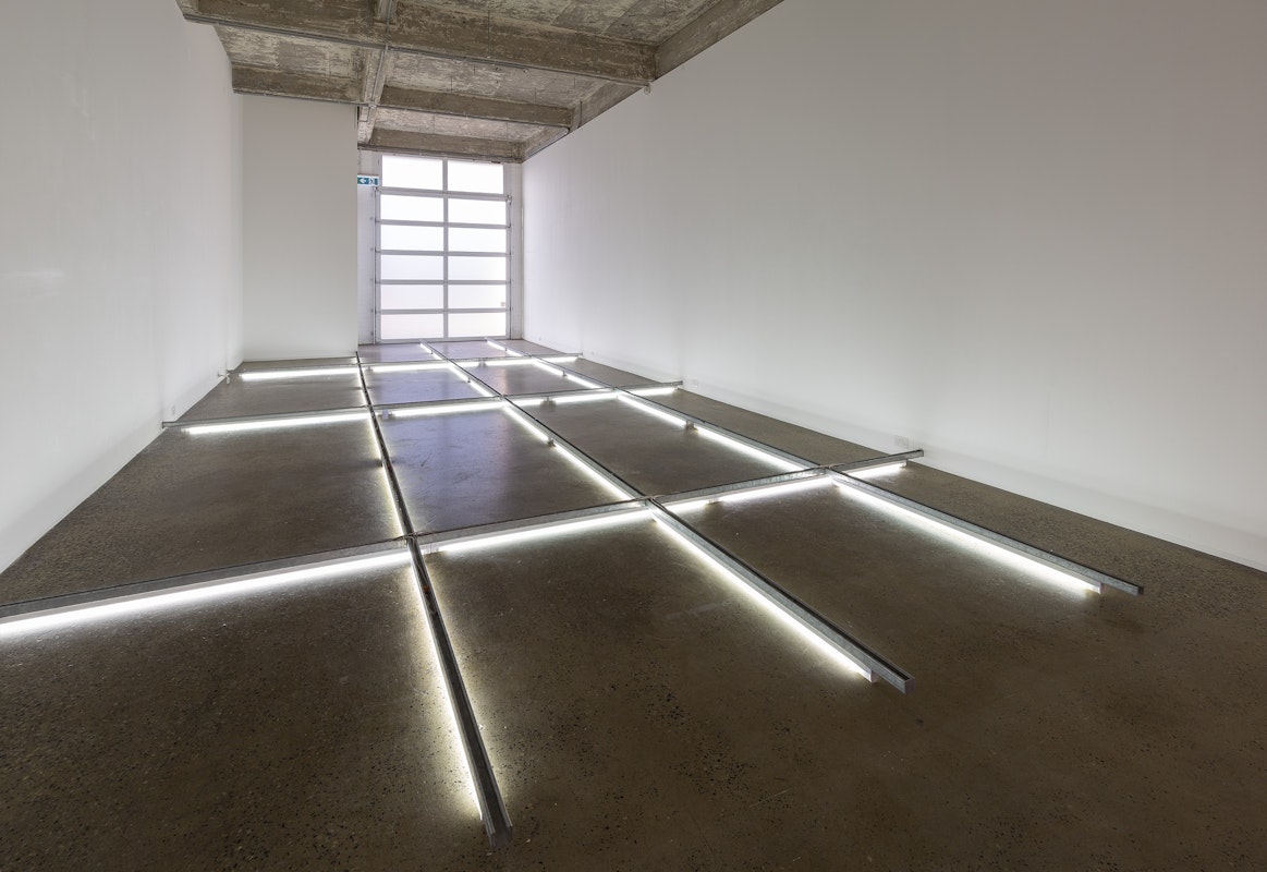 Installation image of Justin Balmain's exhibition 31 Days without Light at Gertrude Glasshouse. Photo: Christian Capurro. 