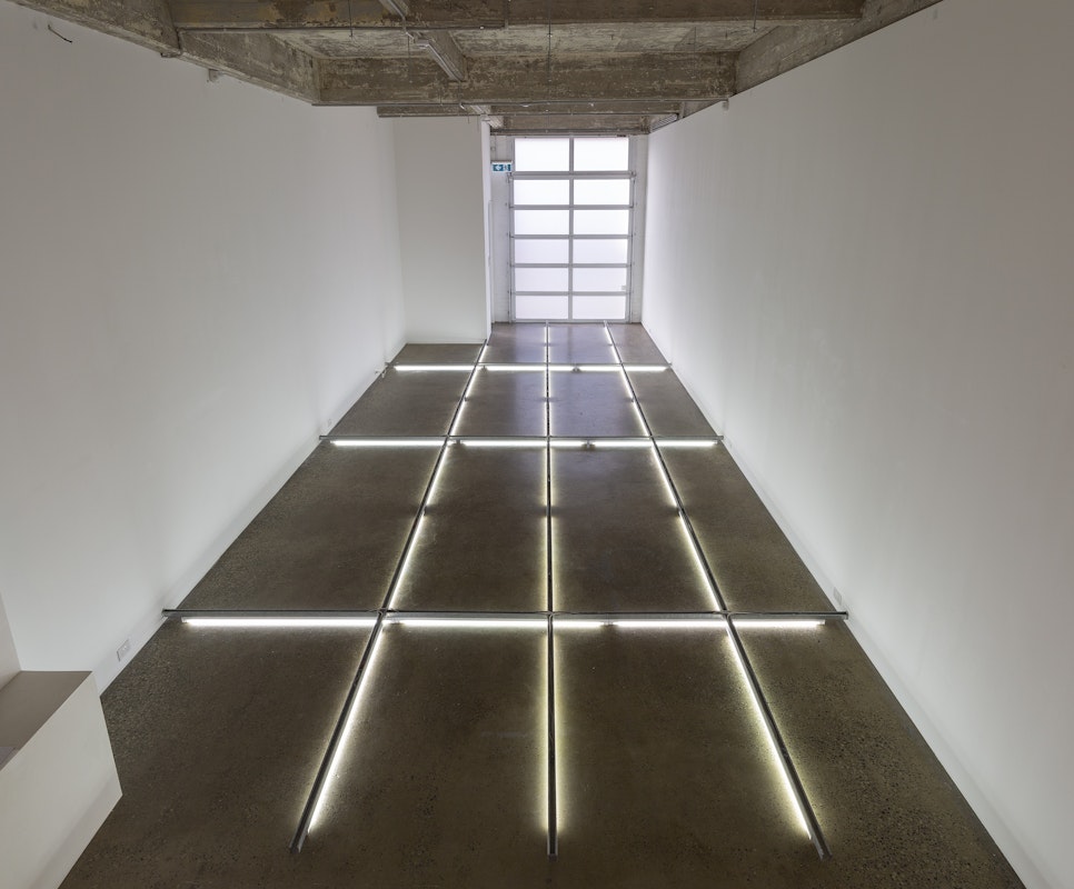 Installation image of Justin Balmain's exhibition 31 Days without Light at Gertrude Glasshouse. Photo: Christian Capurro.