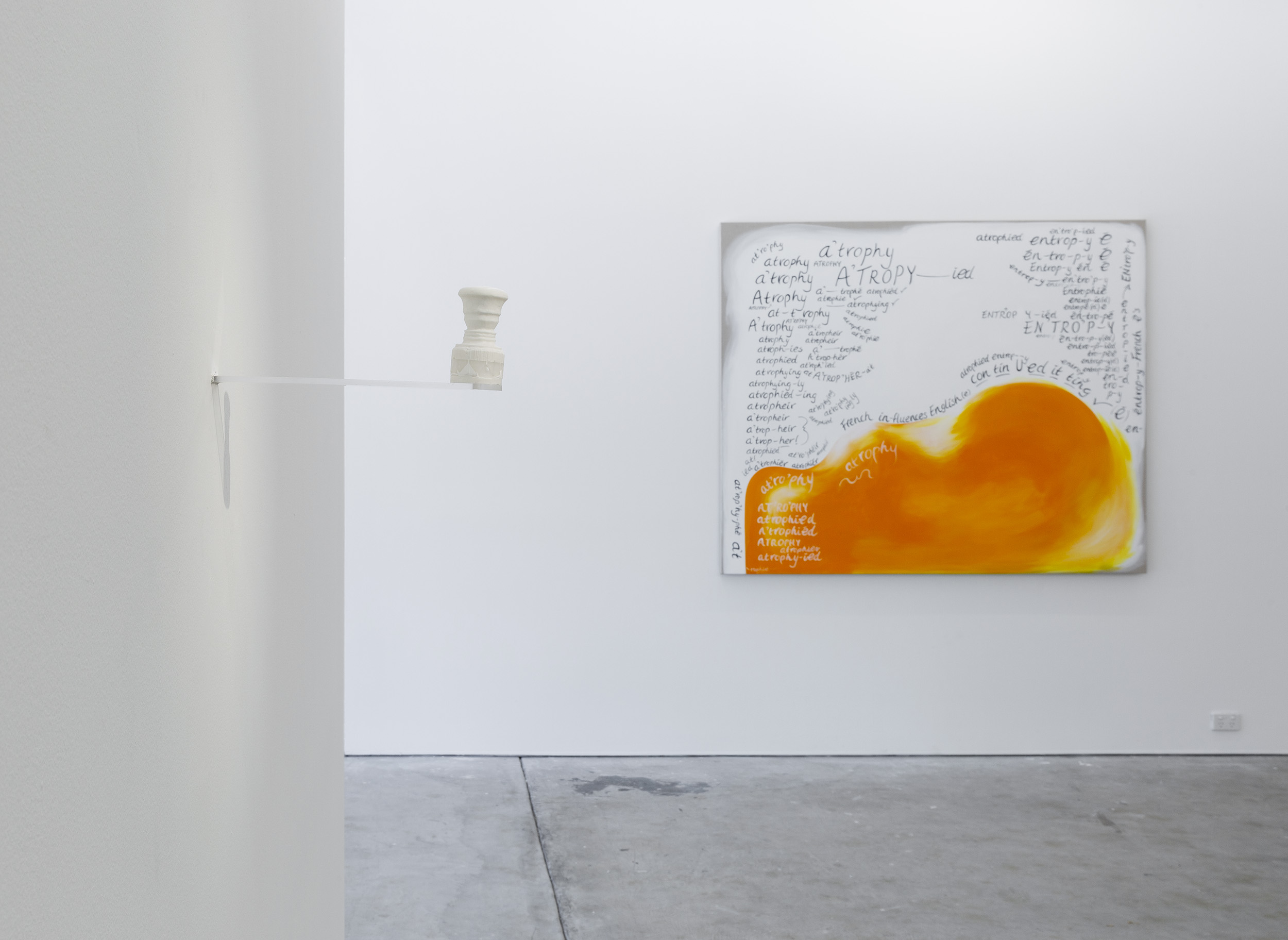 Installation view of Gertrude Studios 2021: If Not At Arm's Length, curated by Tim Riley Walsh, featuring work by Catherine Bell and Darcey Bella Arnold at Gertrude Contemporary.  Photo: Christian Capurro. 