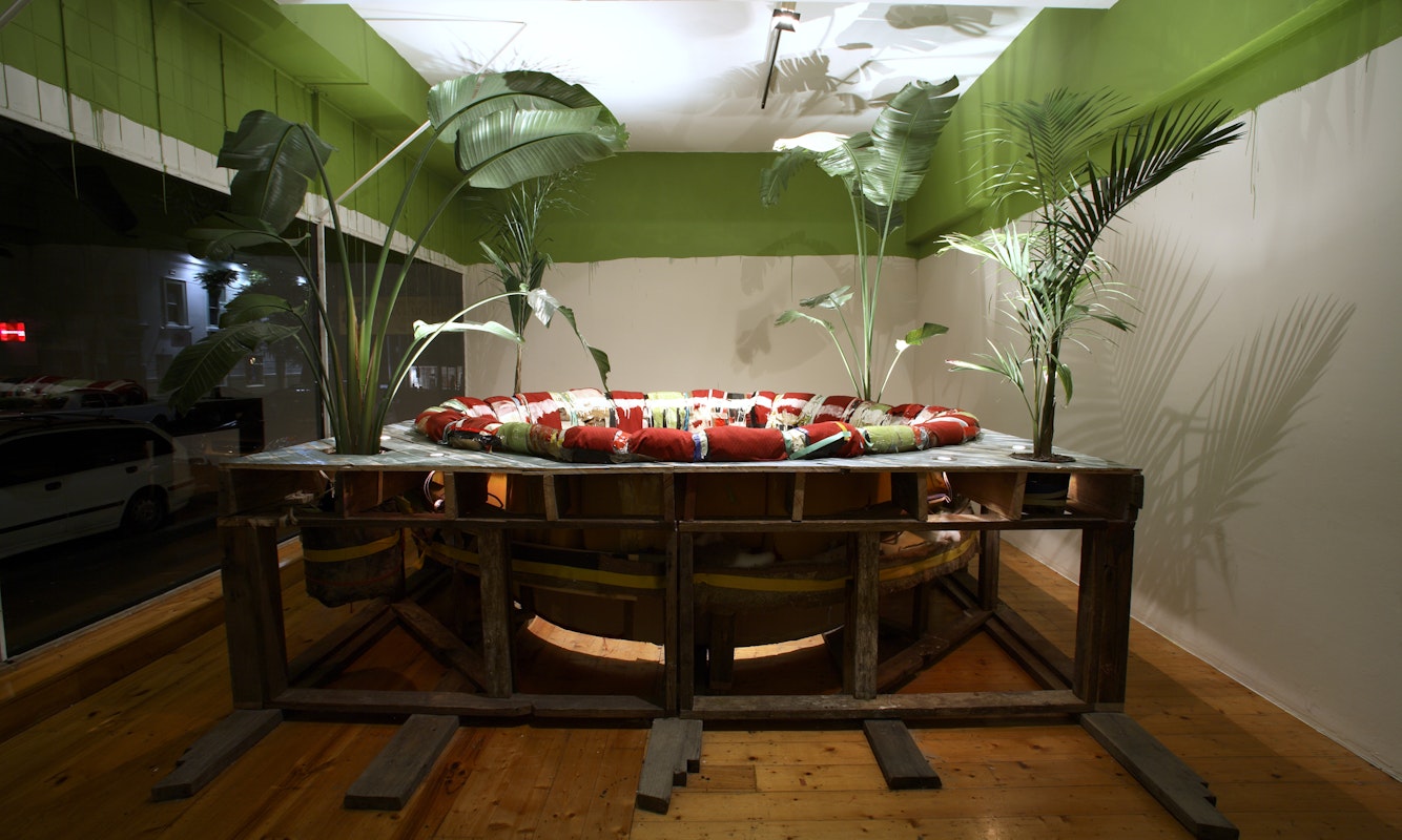 Installation view of Jensen Tjhung, 'Unsunken Lounge' at 200 Gertrude Street