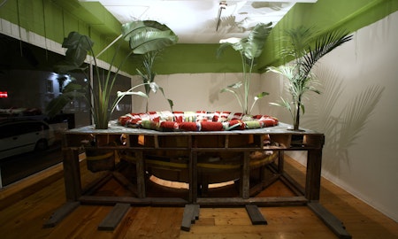 Installation view of Jensen Tjhung, 'Unsunken Lounge' at 200 Gertrude Street