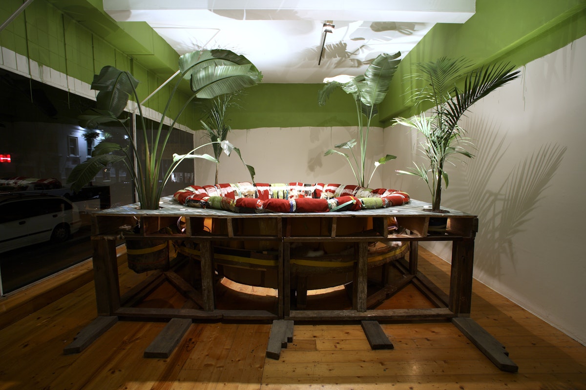 Installation view of Jensen Tjhung, 'Unsunken Lounge' at 200 Gertrude Street 