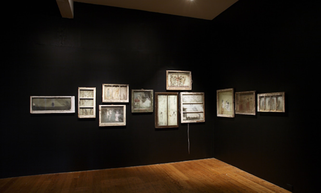 Installation view of Riceboy Sleeps, 'The Wind Snuck into the Cracks of Our Sleeves, and Played Songs in Our Ears' at 200 Gertrude Street 