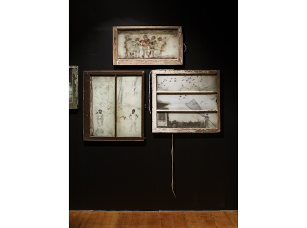 Installation view of Riceboy Sleeps, 'The Wind Snuck into the Cracks of Our Sleeves, and Played Songs in Our Ears' at 200 Gertrude Street