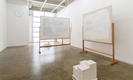 Installation view of Darcey Bella Arnold's exhibition A Measure of Disorder at Gertrude Glasshouse, 2022. Photo: Christian Capurro.