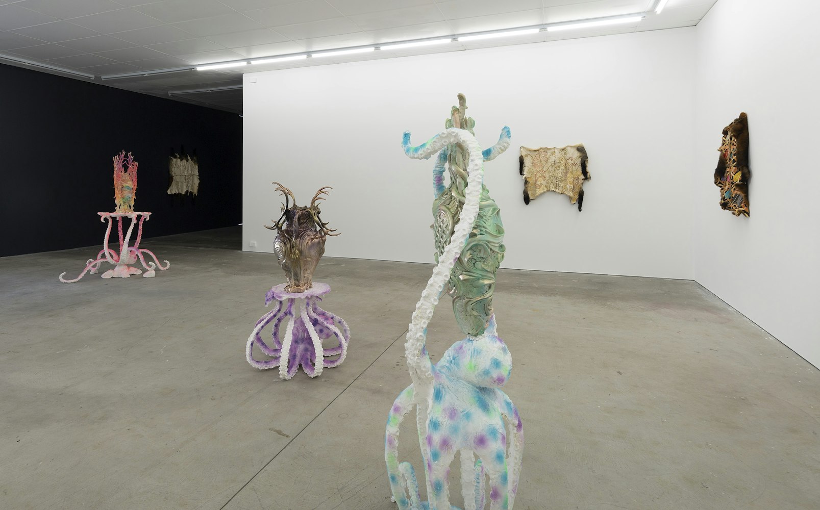 Installation view of Octopus 22: Baroquetopus curated by Tessa Laird, featuring work by Peter Waples-Crowe, Kate Rohde and Gina Bundle, presented at Gertrude Contemporary 2022. Photo: Christian Capurro. 