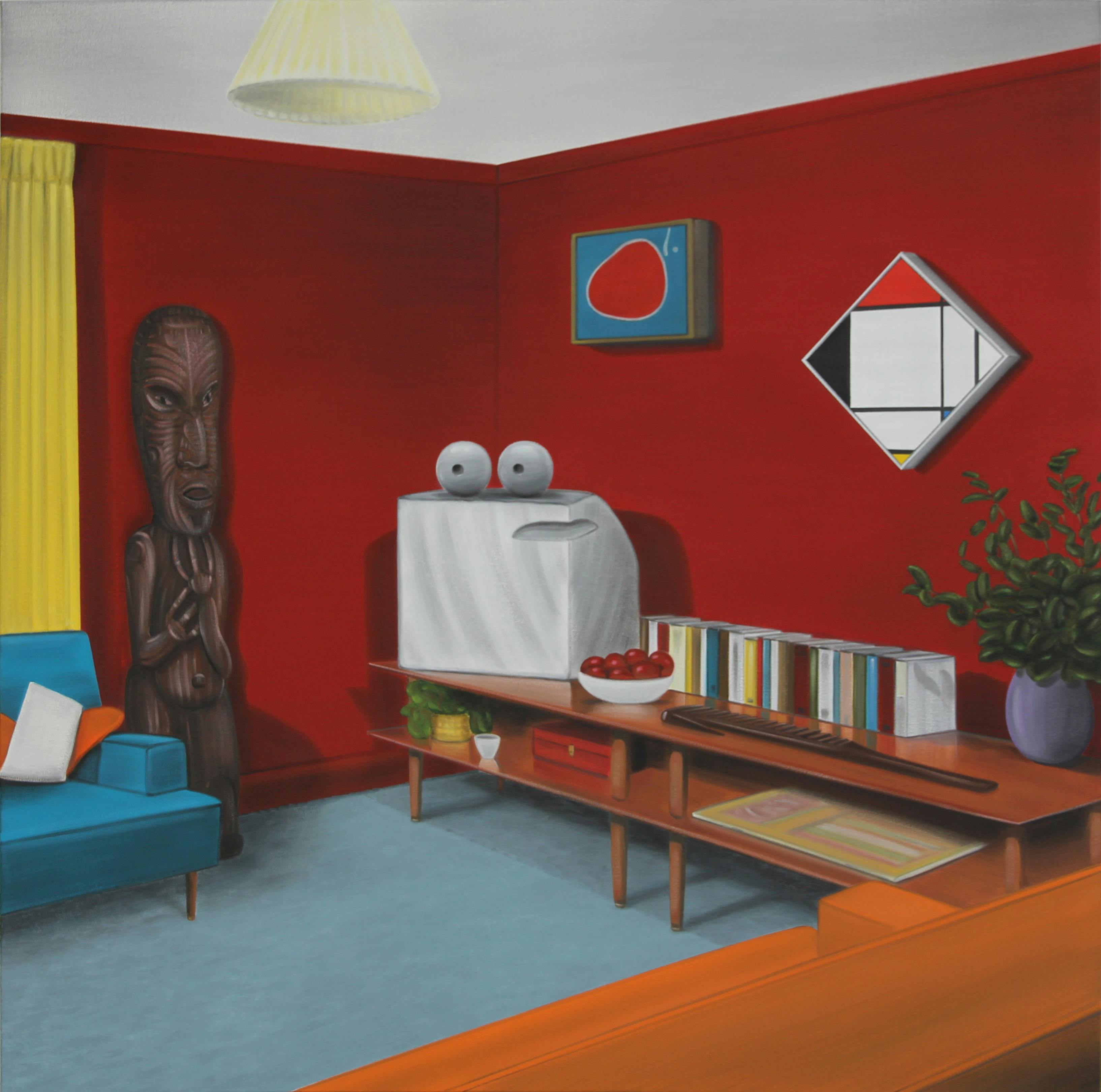 Graham Fletcher, Spirit Rooms (red II), 2017, oil on canvas. Courtesy of the artist. and Sophie Gannon Gallery, Melbourne.