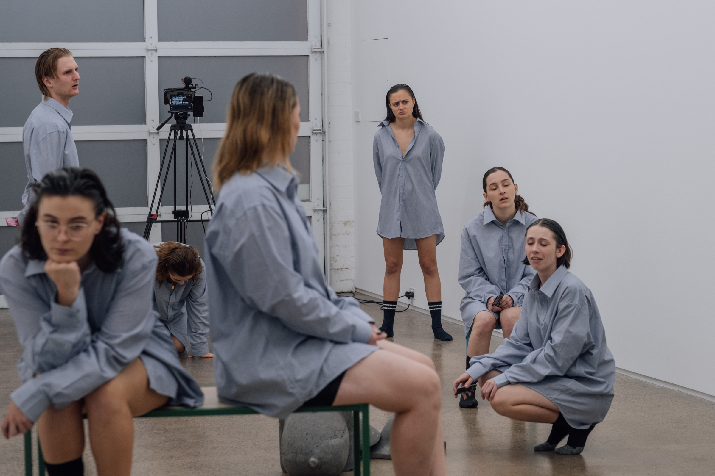 Sam George & Lisa Radford, Veronica Franco v Instagram, 2022, performance documentation, Gertrude Glasshouse, Melbourne. Photo: Ezz Monem.