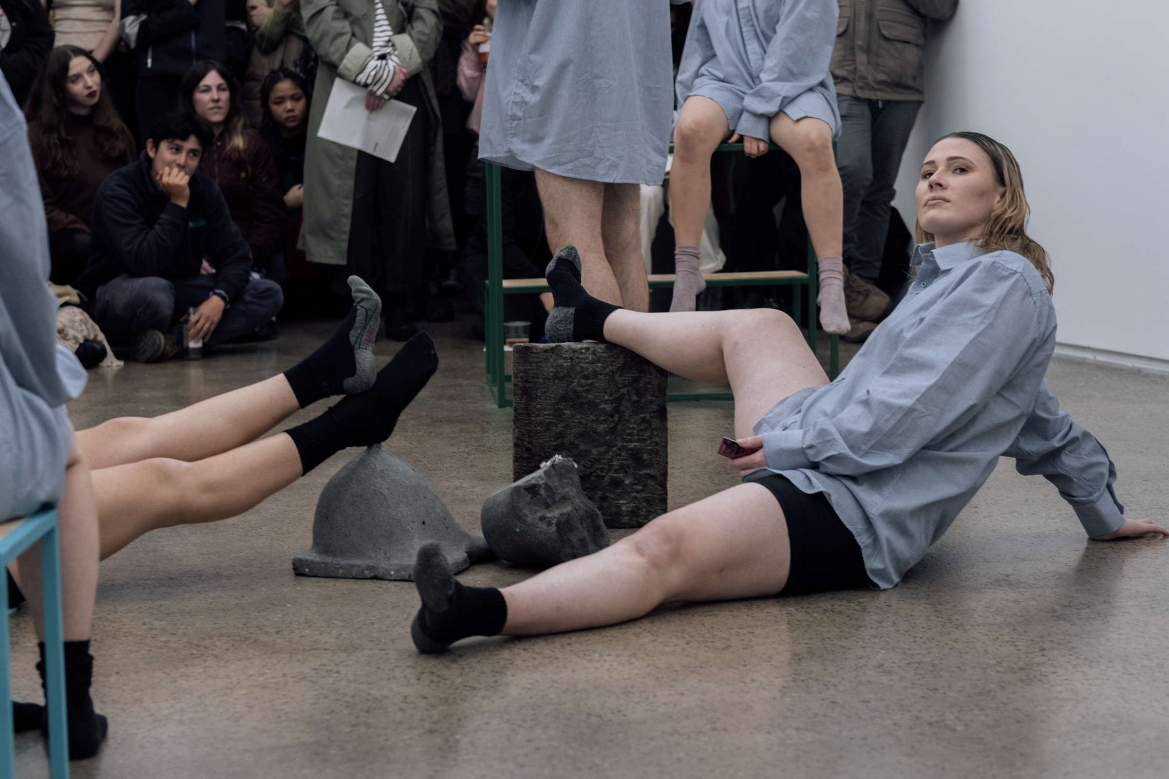 Sam George & Lisa Radford, Veronica Franco v Instagram, 2022, performance documentation, Gertrude Glasshouse, Melbourne. Photo: Ezz Monem.