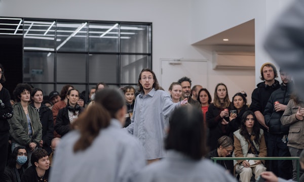 Sam George & Lisa Radford, Veronica Franco v Instagram, 2022, performance documentation, Gertrude Glasshouse, Melbourne. Photo: Ezz Monem.