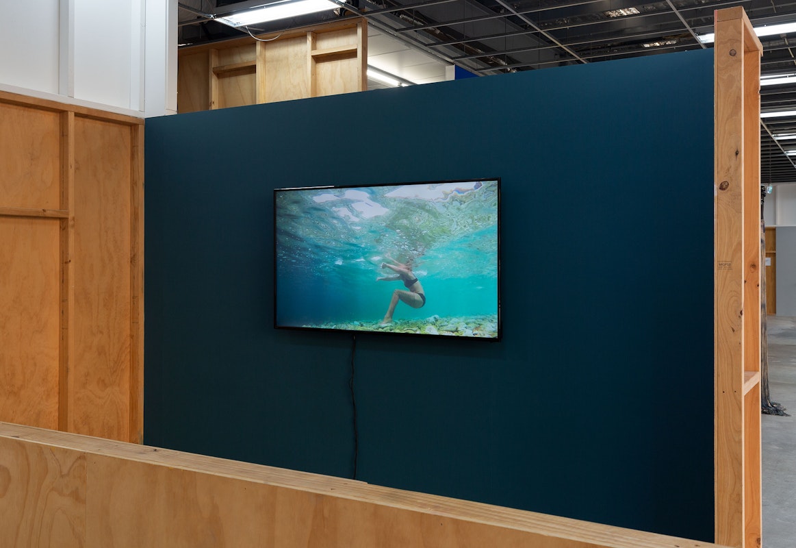 Installation view of Polyphonic Reverb curated by Mark Feary, featuring work by Stevie Fieldsend, presented at Gertrude Contemporary 2022. Photo: Christian Capurro.