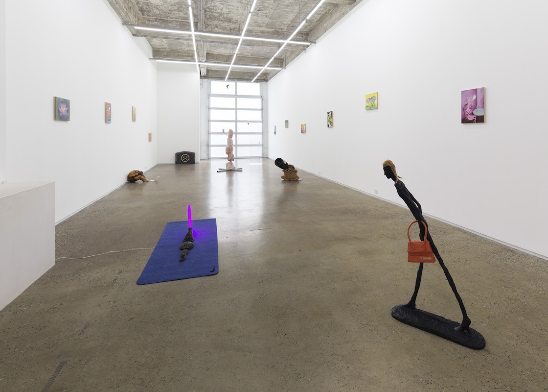 Installation view of Spiritual Poverty, featuring works by Sarah Brasier and Matthew Harris, presented at Gertrude Glasshouse 2022. Photo: Christian Capurro.