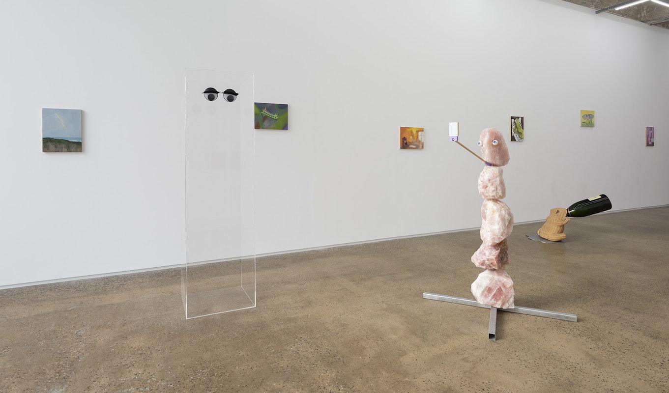 Installation view of Spiritual Poverty, featuring works by Sarah Brasier and Matthew Harris, presented at Gertrude Glasshouse 2022. Photo: Christian Capurro.