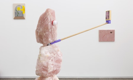 Installation view of Spiritual Poverty, featuring works by Sarah Brasier and Matthew Harris, presented at Gertrude Glasshouse 2022. Photo: Christian Capurro.