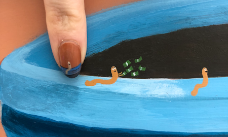 Sarah Brasier, The Secret of Attraction is to Love Yourself (detail) 2022, presented as part of Spiritual Poverty at Gertrude Glasshouse. Photo: Sarah Brasier.