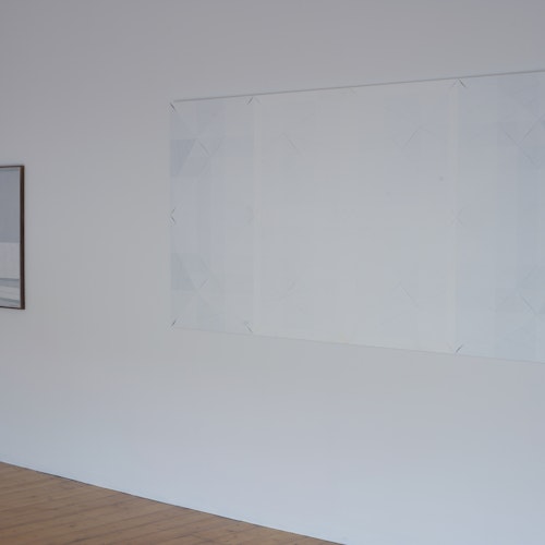 Installation view of White Paintings, curated by John Nixon and featuring works by Gunter Christmann, Robert Hunter, John Nixon, David Thomas and Karl Wiebke. Presented at Gertrude Contemporary, 2012. Courtesy of the Gertrude archive.