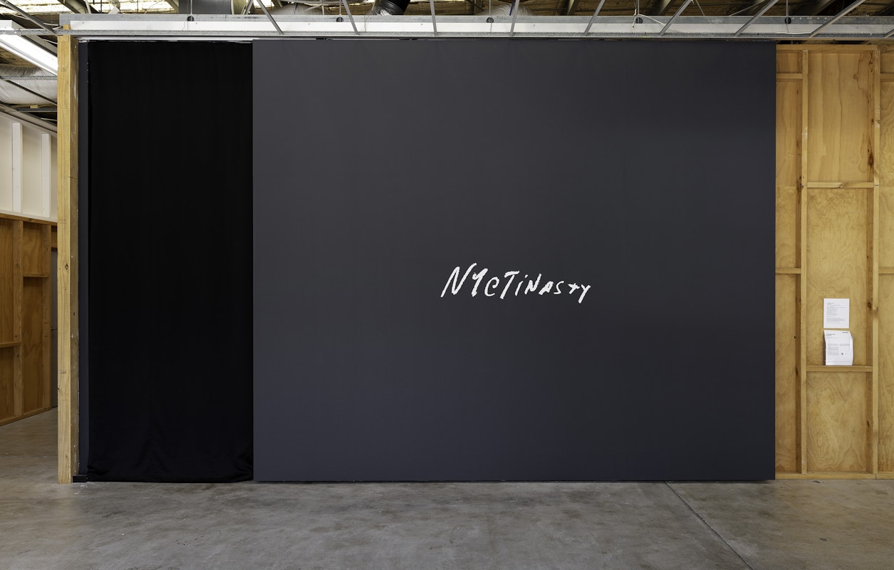 Installation view of Hayley Millar Baker, 'Nyctinasty' at Gertrude Contemporary, 2023. Photo: Christian Capurro.