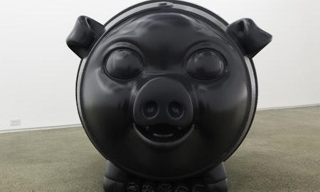 Installation view of Gavin Bell, Jarrah de Kuijer and Simon McGlinn, 'The drunkard's cloak', presented at Gertrude Glasshouse, 2023. Photo: Christian Capurro