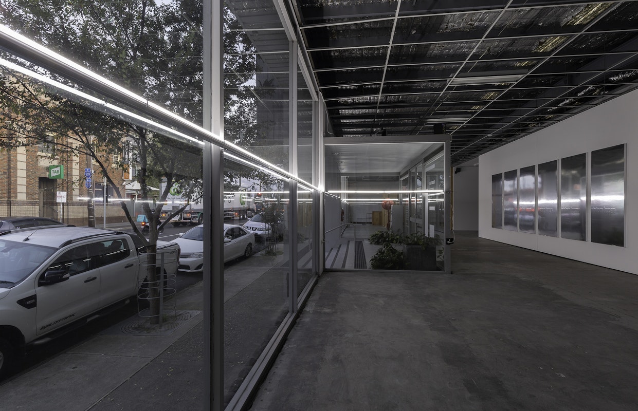 Installation view of Octopus 23: THE FIELD, curated by Tamsen Hopkinson, featuring work by Shannon Te Ao, Tamsen Hopkinson and Bella Besen, at Gertrude Contemporary, 2023. Photo: Christian Capurro.