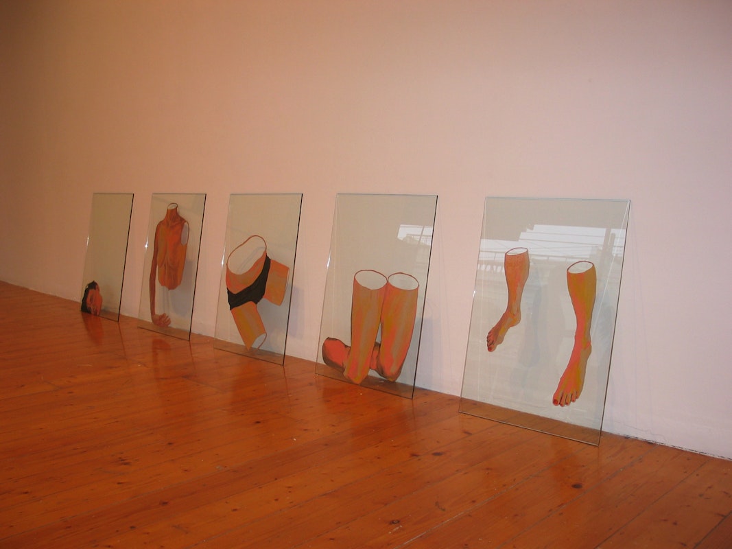 Installation image of Miranda Williams, 'Self-Portraits on Glass', 2005, at 200 Gertrude Street.