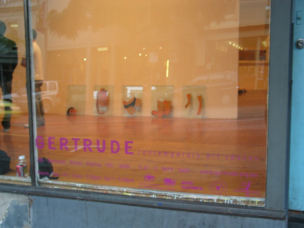 Installation image of Miranda Williams, 'Self-Portraits on Glass', 2005, at 200 Gertrude Street.