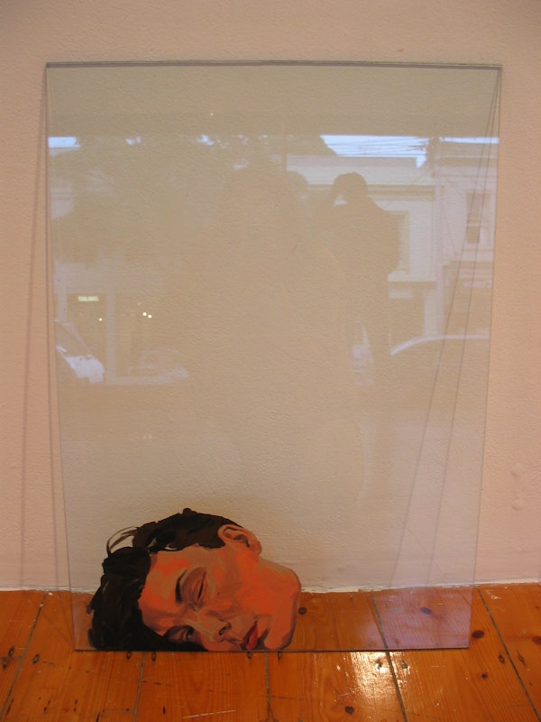 Installation image of Miranda Williams, 'Self-Portraits on Glass', 2005, at 200 Gertrude Street.