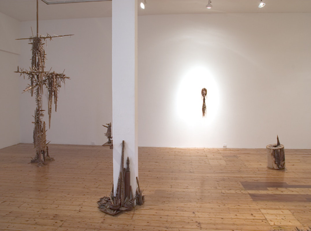 Installation view of Nick Mangan, 'The Colony', at 200 Gertrude Street, 2005.