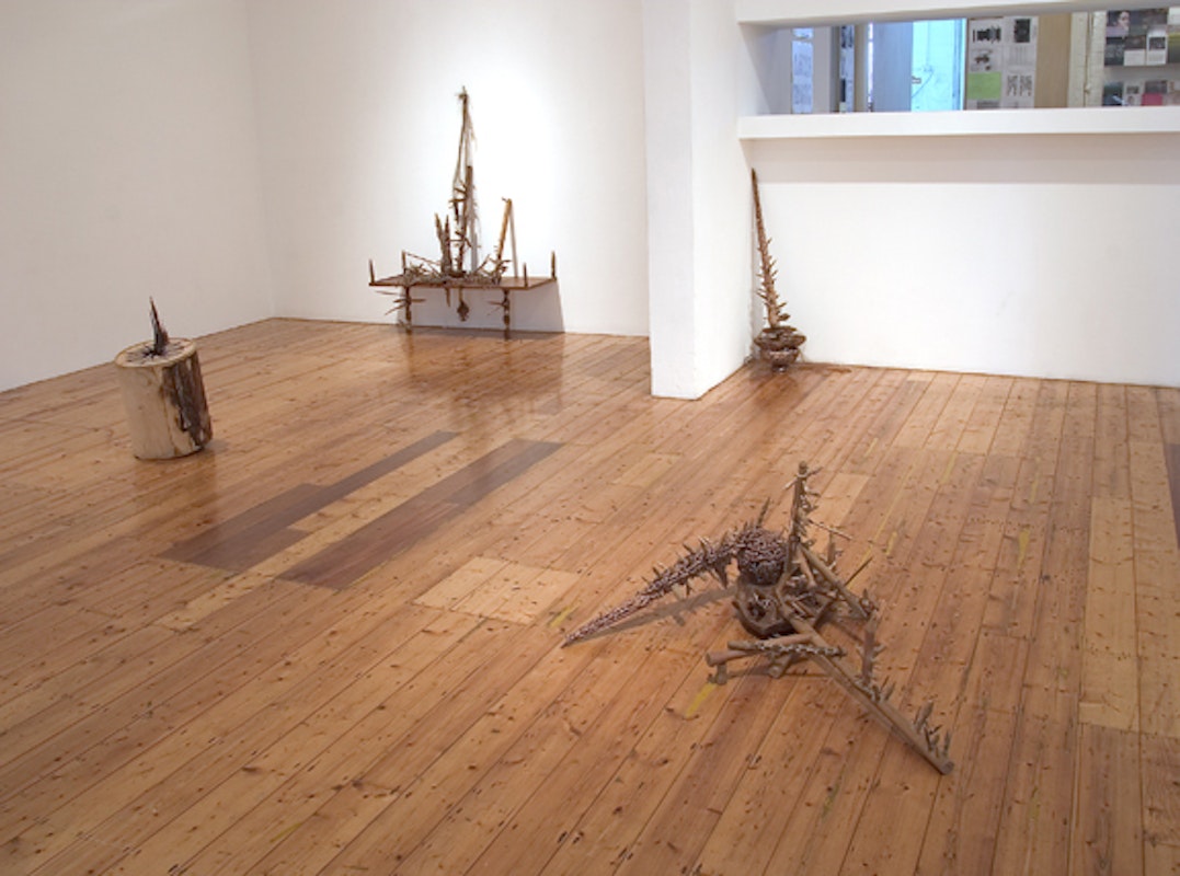 Installation view of Nick Mangan, 'The Colony', at 200 Gertrude Street, 2005.