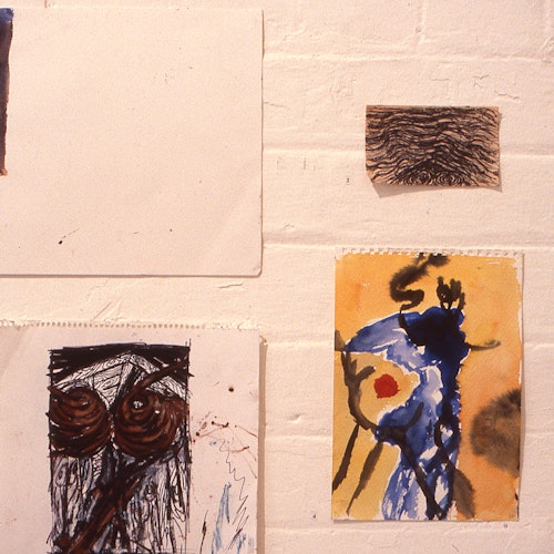 Jan Murray, works on paper, presented as part of 'Slouching Towards Bethlehem', 200 Gertrude Street, 1986. Photo: Courtesy of the Gertrude archive.