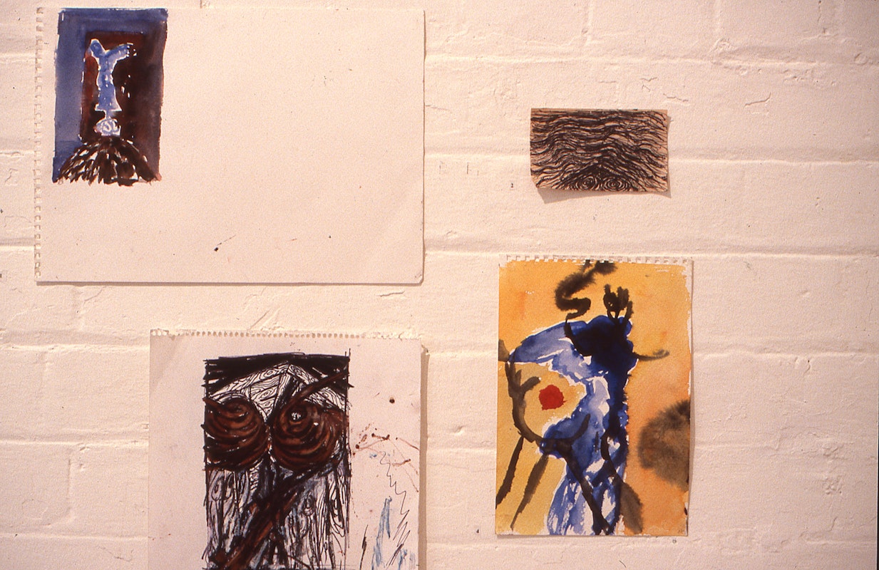 Jan Murray, works on paper, presented as part of 'Slouching Towards Bethlehem', 200 Gertrude Street, 1986. Photo: Courtesy of the Gertrude archive.