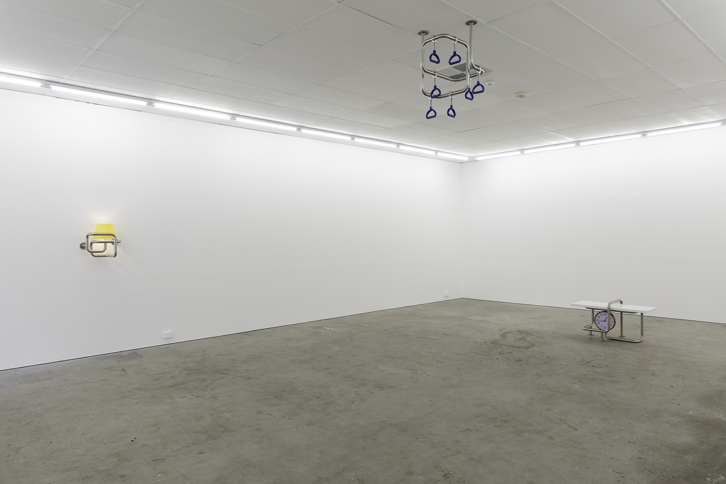 Installation view of Yona Lee, 'Wall, Floor and Ceiling', at Gertrude Contemporary, 2023. Photo: Christian Capurro.