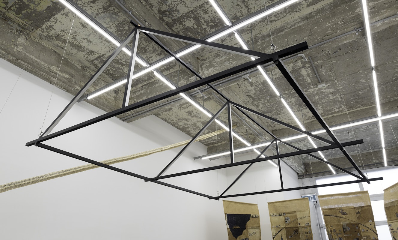 Installation view of Habitat by ShrewD Collective (Chris Fontana, Tracey Lamb, Amanda Laming, Nina Sanadze, Mimmalisa Trifiló), presented at Gertrude Glasshouse, 2023. Photo: Christian Capurro.