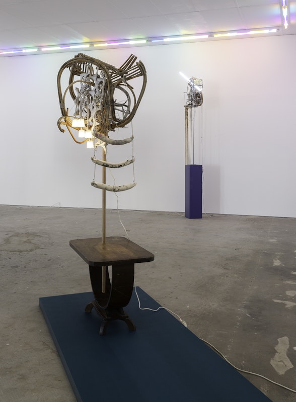 Installation view of Sarah Contos, In The Belly of Mary Shelley, presented at Gertrude Contemporary, 2023. Courtesy of the artist, Roslyn Oxley9 Gallery, Eora Sydney and STATION, Naarm Melbourne. Photo: Christian Capurro