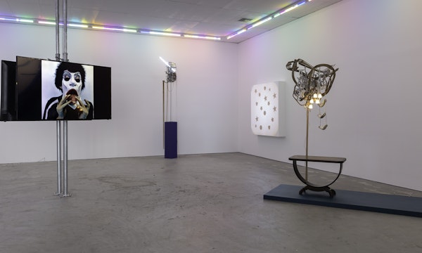 Installation view of Sarah Contos, In The Belly of Mary Shelley, presented at Gertrude Contemporary, 2023. Courtesy of the artist, Roslyn Oxley9 Gallery, Eora Sydney and STATION, Naarm Melbourne. Photo: Christian Capurro