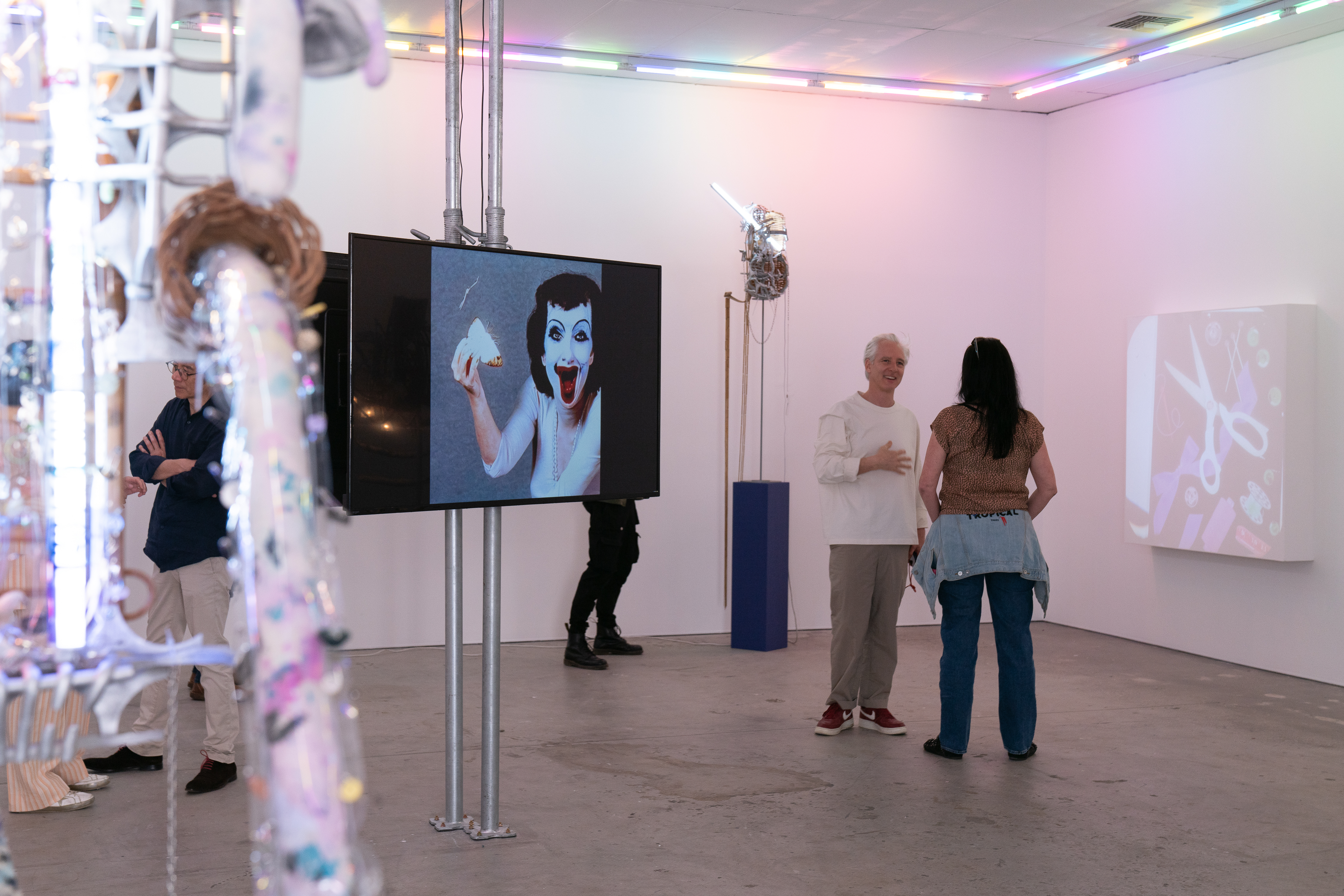 Audiences attend Sarah Contos and Lou Hubbard in conversation with Mark Feary, presented at Gertrude Contemporary, 16 September 2023. Photo: Machiko Abe