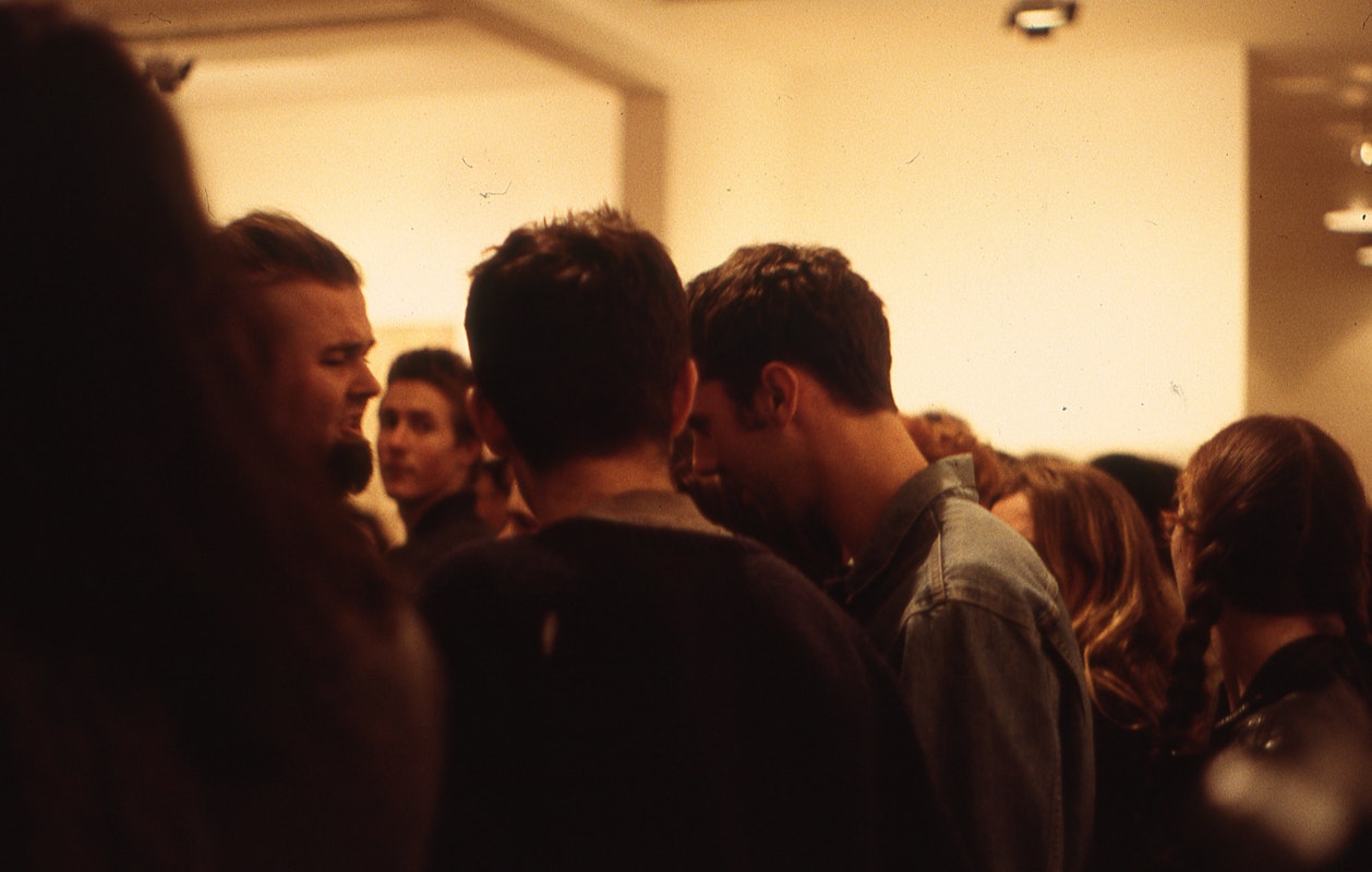 Audiences attend DAMP, Punchline, presented at 200 Gertrude Street, 1999. Courtesy of the Gertrude archive.