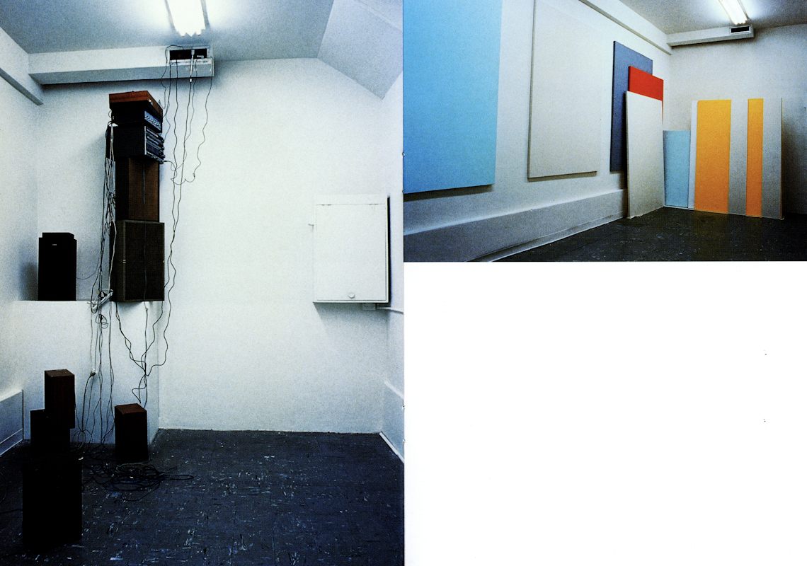 Michael Graeve, 'Frequency, rhythm and otherwise painted', 2000, oil on linen, CD, amplifier, speakers  12 panels, each 213.0 x 30.1 cm installation dimensions variable. Presented as part of Octopus 1: Techno-minimalism, curated by Max Delany, 200 Gertrude Street, 2000. Photo courtesy of the Gertrude archive.