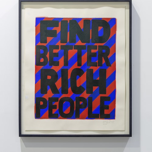 Nat Thomas, 'Find Better Rich People,' presented as part of Asset Class , Gertrude project room at Melbourne Art Fair 2022. Photo: Christian Capurro
