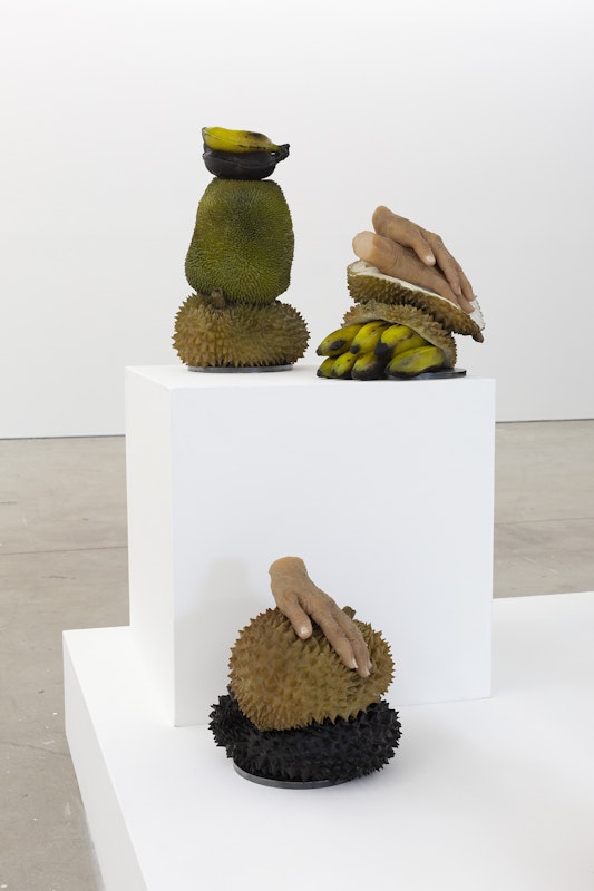 Nathan Beard, Tropical Flesh (i, iii-viii), 2023, painted silicone, steel, Gertrude Studios 2023, Gertrude Contemporary, 2023. Courtesy and copyright the artist, and sweet pea, Borloo Perth; FUTURES, Naarm Melbourne. Photo: Christian Capurro.