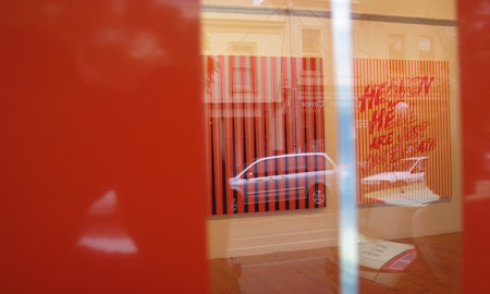 Installation view of Janet Burchill 'Repent and Sin No More', at 200 Gertrude Street, 2005.
