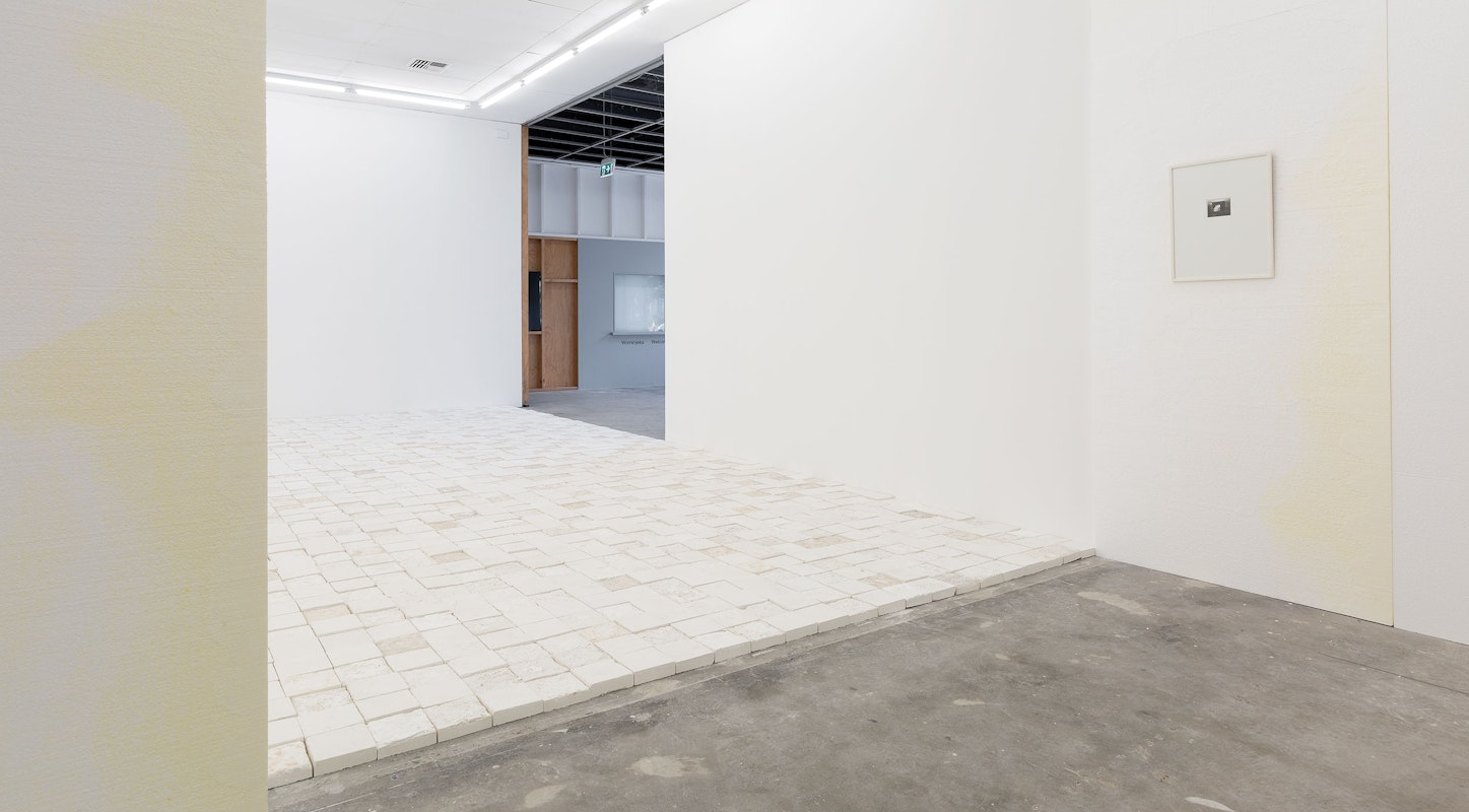 Installation view of Sarah Ujmaia, Marmoreum, presented at Gertrude Contemporary, 2023. Photo: Christian Capurro