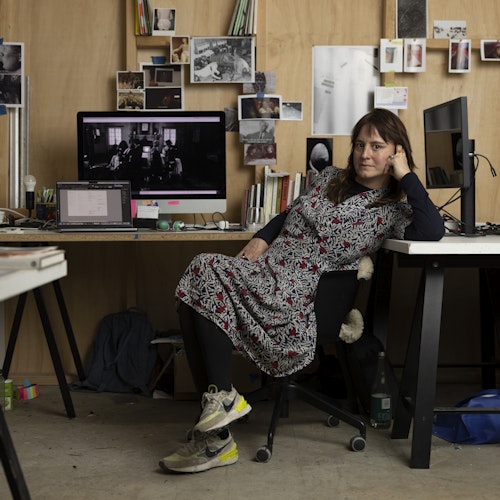 Studio portrait of Ruth Höflich, Gertrude Studio Program, 2022 – 2024. Photography by Tim Herbert. Courtesy of Gertrude.